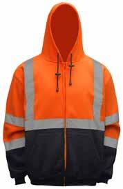 Winter Safety Gear HI-VISIBILITY HOODED SWEATSHIRT W/ ZIPPER 2" SILVER SAFETY STRIPE ANSI CLASS 3 7-IN-1 WATERPROOF HI-VISIBILITY JACKET 2" SILVER SAFETY STRIPE ANSI