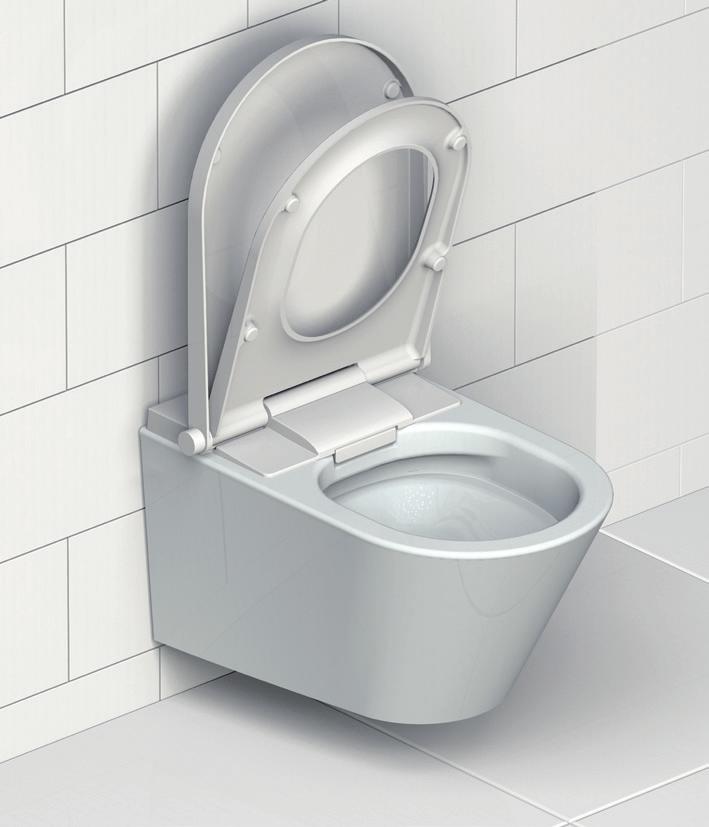 SAFETY TOILET SEAT AND LID WITH LOWERING FUNCTION Dampers cushion the toilet seat and lid noiselessly and slow down closing. The seat and lid open just like any normal toilet seat and lid.