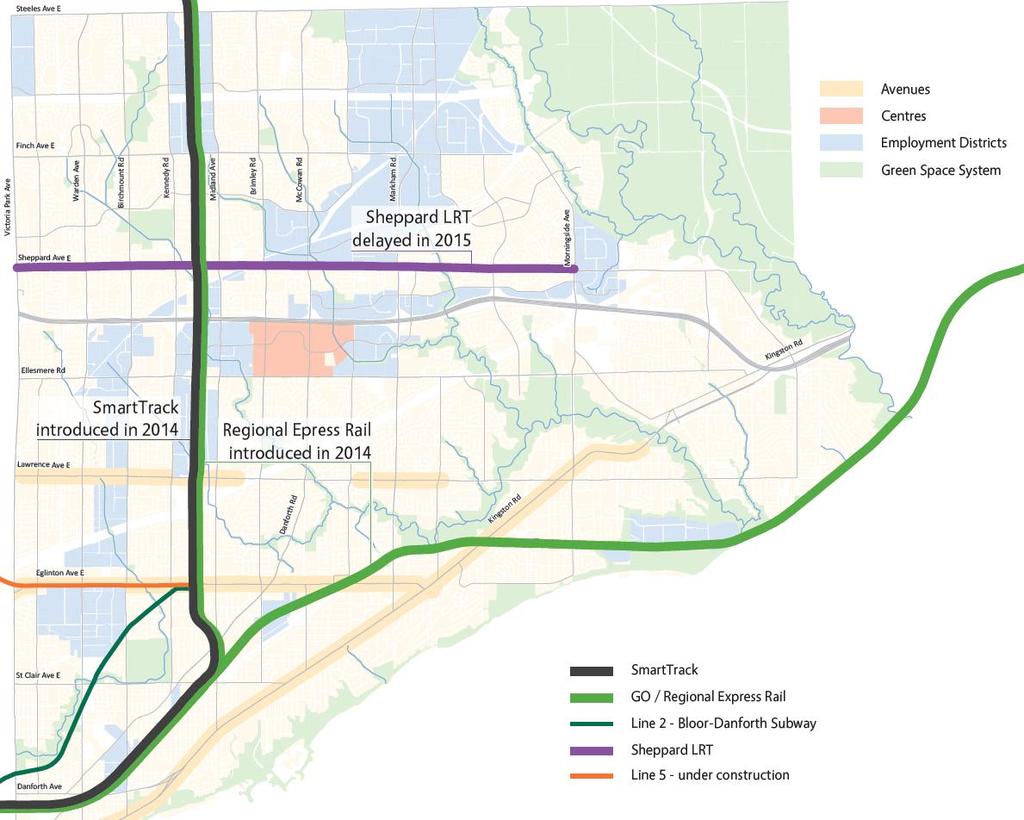 Scarborough Transit Expansion Changing Context Contextual changes have occurred: Development of GO RER Introduction of