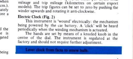 Now, what about the XJ6 Series 2, some 33 years older? With its easily read and quite accurate analogue clock, it s a piece of cake. Two lines in the Owner s Manual is all it needs to explain it.