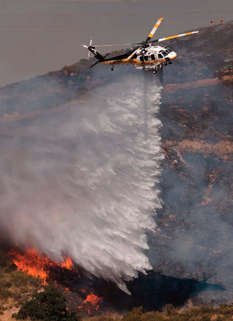of burning brush during a threealarm brush fire in the Placerita Canyon area of Santa Clarita,