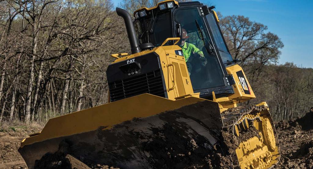 An optional hydraulic reversing fan offers automatic or manual modes for changing direction to blow debris out of the radiator cores. Powerful Drive Train A Cat C7.
