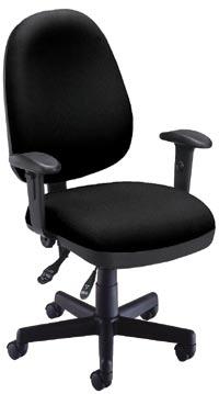 Model 621 has a fully upholstered back with tilt/lock and seat height adjustment; Model 122 has a tough polypropylene shell; plus back pitch, back height, seat pitch,