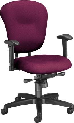 Contemporary Looks in Conference Seating Model 635 has a roomy curved seat and back and a knee tilt/lock mechanism for smooth rocking action.