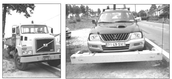 In this case, the tests were performed with six types of vehicles (Figure 2)