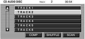 The track and elapsed time will appear in the status bar. Use the DVD cursor controls on the bezel to highlight which track you would like to play.