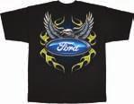 cotton tee with Ford ogo imprinted on the chest. Fashion fit styling. cotton. Imported.