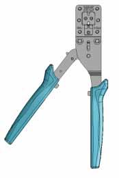 Hand Crimp Tool The complete hand tool with crimper frame (1) is available for each terminal and wire gauge.