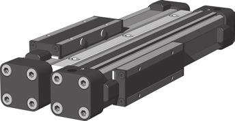 Linear Drive Accessories ø 25-50 mm Multiplex Connection OSP ORIGA SYSTEM PLUS Dimensions Installation: Top carrier/top carrier M LA For connection of cylinders of the Series OSP-P C The multiplex