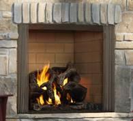 Castlewood Outdoor Wood Fireplace Castlewood 42 Includes: Expansive 38" high firebox opening Stainless steel safety firescreen Stainless steel grate Transition collar Dual gas knockouts Outside air