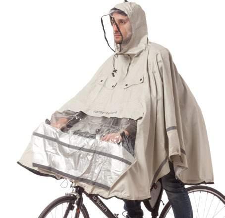 PONCIARELLO 561 T-titanium / RD-rainy day RAINWEAR 82 2 sizes S / L Compactable bicycle poncho Fully waterproof