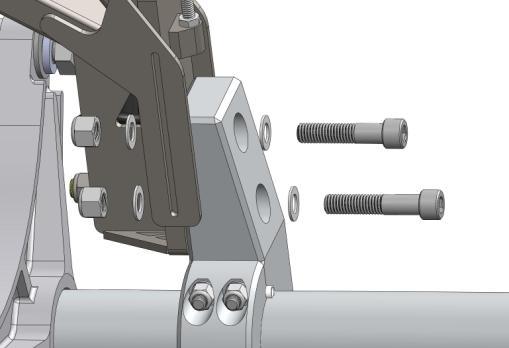 Figure 11 Qty per Description side 1 1/2-13x2-1/4 socket head bolt (front hole) 1 1/2-13x2-1/2 socket head bolt (rear hole) 4 ½ SAE SS flat washers 2 1/2-13 nylock nut Figure 11 e.