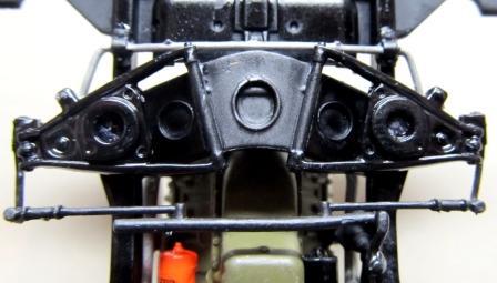 Insert the springs into the frame and attach the front suspension to them, when lined up the suspension will attach in the