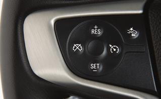 Adjusting Cruise Control RES+ Resume/Accelerate Press to resume a set speed. When the system is active, press once to increase speed 1 mph; press and hold to continue increasing speed.
