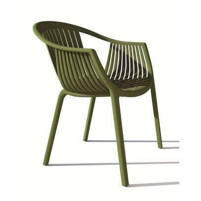 Tamani 100% polypropylene Strong, stackable armchair White, green,