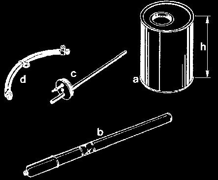 3.3.8 FILLING THE CABLE BOXES Required materials (figure 1) 1. Can of grease for the cable box: for a small cable box: contents = 1.5 l h = 135 mm for a large cable box: contents = 2.