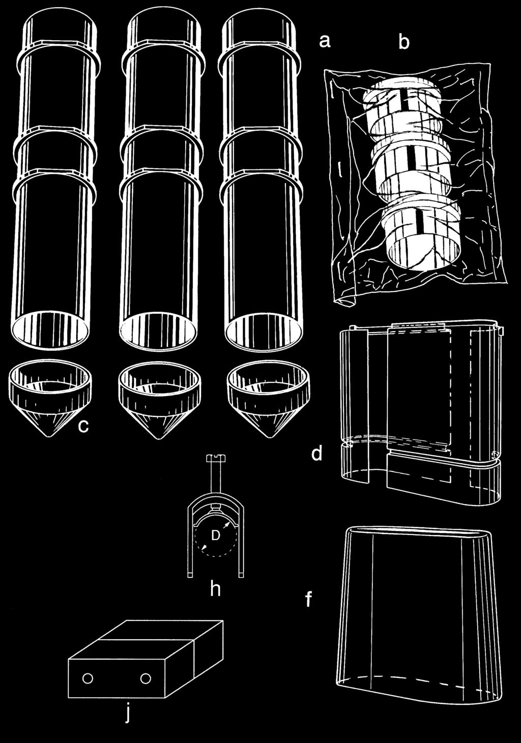 Required materials (figures 1, 2a and 2b) 2a Three insulating conduits (a) One bag containing three greased rubber sleeves (b) Three sealing plugs (c) Two protective sheath halves (d) Three pilot