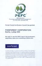 This certification has been approved by the European forest certification system Pan European Forest Certification (PEFC).