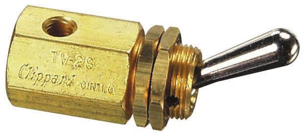 MTV- MTV-P TV-S TV-SF -WAY TOGGLE VALVES Options: see page 0 Two position -way poppet toggle valve #0- (inlet ).6 #0- (inlet ) /8 NPT (inlet ) 7/6.6 dia. #0- (outlet ) #0- (outlet ).8 #0- (outlet ).
