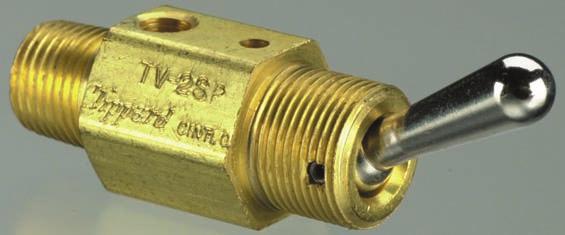 TV-SP TV-SFP TV-M TV-MF Two position -way spool toggle valve with /8 NPT inlet #0- (outlet ) #0- (inlet ) #0- (outlet ).80.