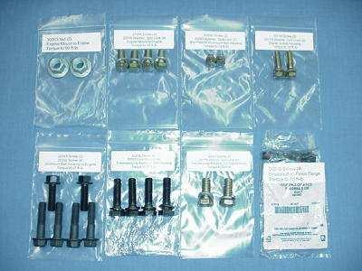 71018 EzePak Fasten-Driveline Talk about handy! Here are all the external fasteners for your driveline that are common to solid axle and IRS, with aluminum bellhousing.