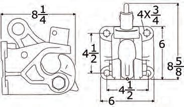 air cylinder, mounting bracket R-50 Ton 4B 4 Bolt Rigid Mount Hook Replacement Parts Description