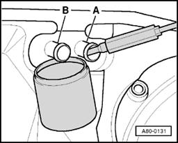 Page 32 of 53 87-93 - Place suitable container under connection -B- carefully expel coolant from