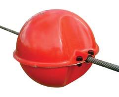 Aerial Warning Sphere Aerial Warning Sphere Aerial Warning Spheres clearly identify overhead wires where there is danger of collision by vehicles, farm machinery or aircraft Available in orange,