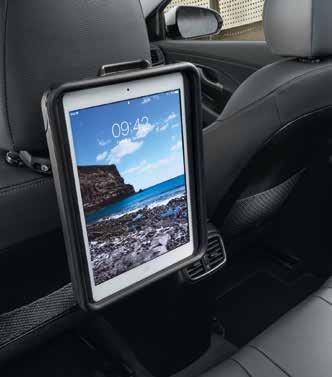 Your backseat passengers can enjoy full ipad use with this cradle, conveniently mounted on the front seat back.