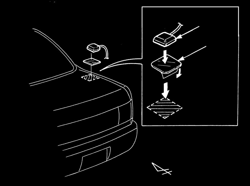 - Installation outside the vehicle (example) - Choose an installation location where the GPS antenna can be attached securely.