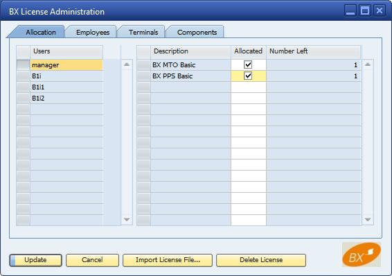 Picture 6: License allocation for BX Add-on After that you have to update the form and restart the add-on, then you can use it.
