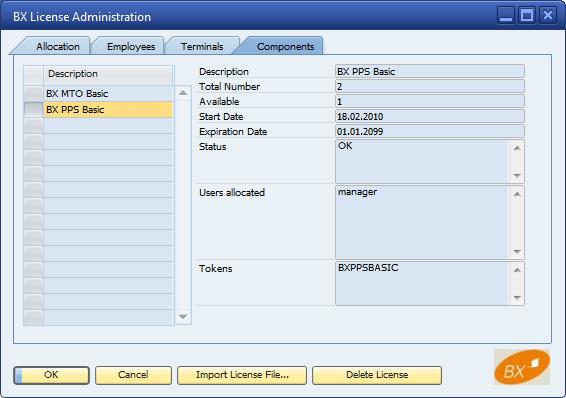 license in the license administration form of BX PPS), but the license is only valid in one company database, so if you have a productive and a demo