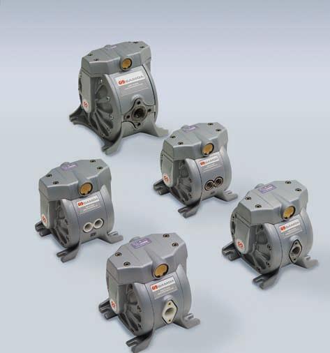 In most conventional design diaphragm pumps, the wet side of each diaphragm is on the outside and the dry side is on the inside.