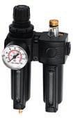 GENERAL INFORMATION Pressure regulator To maintain a selected air pressure constant (between 0 to 12 bar) eliminating over pressure available combined with an air filter forming a compact unit.