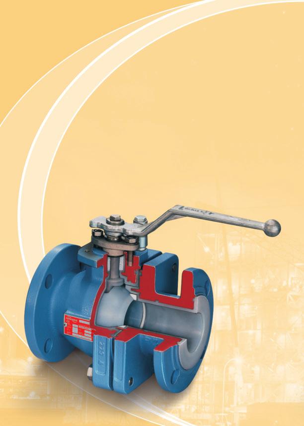 6 AKH Fully Lined Ball Valve* A two piece full port standard lined ball valve which offers high safety factors, high stability, rigidity and eliminates a potential leak path.