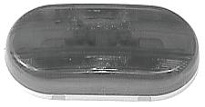 T-E-GR45443 5 7 /8" 2 1 /16" Holes on 3" centers 2 Bulb Square Corner Duramold Clearance Lamp Scalloped "dipped" lens 2-hole stainless steel grounds Corrosion-resistant contacts Lubricated fleet