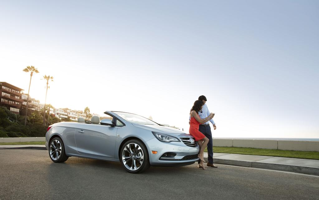 INSTANT THE WORLD MOVES FASTER EVERY DAY. CASCADA HAS THE TECHNOLOGY BUILT IN TO HELP YOU KEEP UP. Passengers in the Cascada can download on the go with available OnStar 4G LTE connectivity.