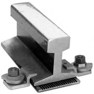 A controlled vertical force is applied to the rail base through a synthetic rubber nose, which is vulcanized bonded to the appropriate clip component.