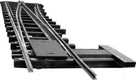 Preassembled turnouts are normally made for applications utilizing rail up to 90-lb. per yard.