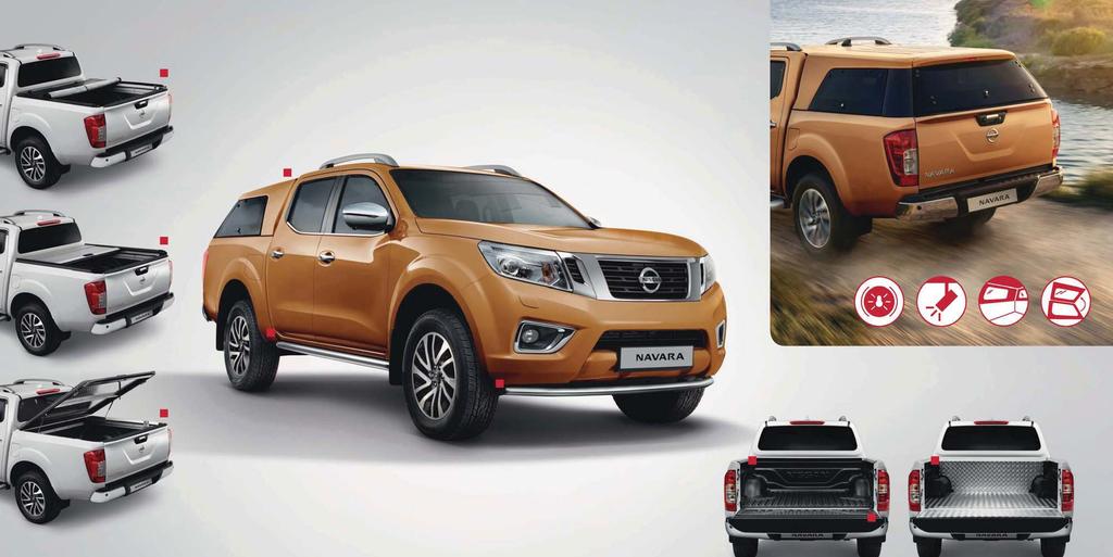 1 STAY IN SHAPE WITH NISSAN GENUINE ACCESSORIES Style and protect your pick-up with Nissan Genuine Accessories, tailor-made for NAVARA to keep it tougher and smarter for longer.