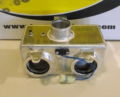 Lubricate the o-rings on the inside of the air box. Insert the air box onto the throttle bodies.