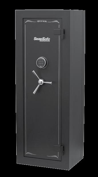 SNAPSAFE TITAN FEATURES: Delivered right to your door Assembles in minutes Sledgehammer and pry-bar resistant 3/16" solid steel door Thick steel