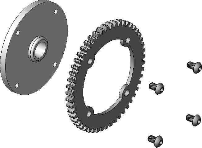ASSEMBLY OF THE TWO SPEED GEARS #293f 8X12mm Flange Ballbearing #293f 8X12mm Flange Ballbearing 3x8mm MS-01A 1st Spur Gear Holder (One Way) MS-01B 2nd Spur Gear Holder (Bearing) AS-04 51T Spur Gear