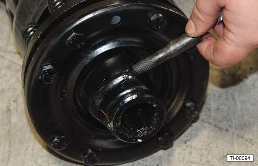 Remove the retaining bolt from the slip clutch. 8.