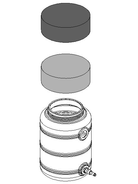 4. Place the fine filter pad inside the tank. Then place the coarse filter pad over the fine filter pad. Fig.