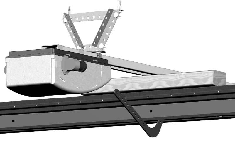 See Figure 11 NOTE: If clearance is limited, the rail support bracket can be fastened directly to the ceiling with no 5 (127) punched angle or rail
