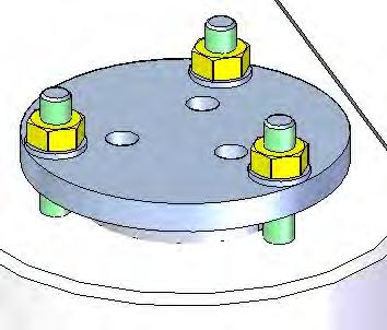Please store safely to prevent loss or damage. Figure 8: Stud locknuts (left) and stud nuts (right), shown in yellow. 9.