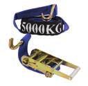 RATCHET TIE DOWN 5T BIG CERTEX BLUE Complies with AS/NZS 4380. Blue webbing with hook & keepers, including two adjustable wear sleeves on the main strap. Inlcudes care & use instructions.