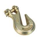 GRADE 70 CLEVIS GRAB HOOK No supporting wings for chain on this type of hook reduces the rating by 25%. Fordged Steel, Gold Zinc Coated Finish. For use with Grade 70 Transport Chain.