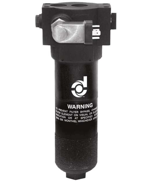 DT-44 In-Line Hydraulic Filter Features The DT-44 filter assembly can be manifold mounted to the hydraulic system.